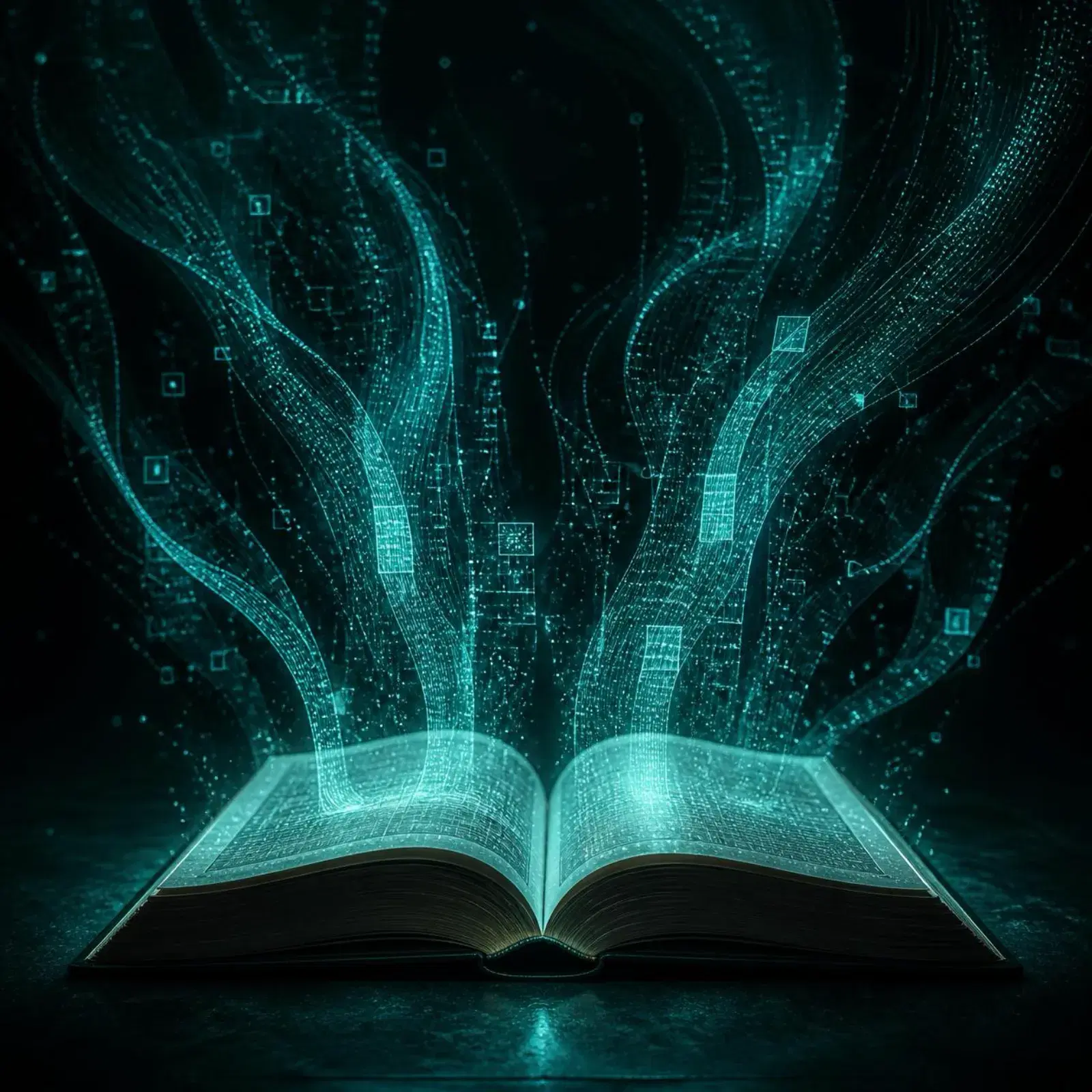 An open rulebook dissolving upward into streams of machine-readable data, illustrating CR26's shift to structured documentation