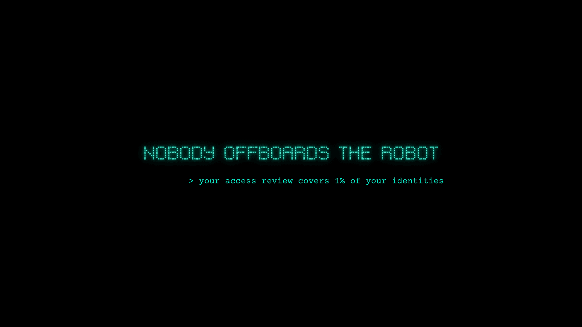 A glowing directory of non-human identities and AI agent service accounts stretching past the handful of human accounts above it